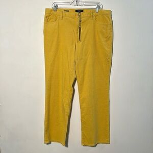 TALBOTS NWT Mustard Yellow Signature Boot Corduroy Career/Cottage Core Pant 16P